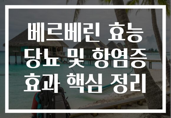 베르베린 효능 당뇨 및 항염증 효과 핵심 정리