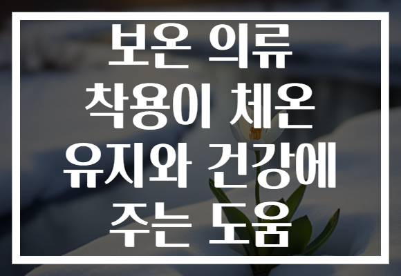 보온 의류 착용이 체온 유지와 건강에 주는 도움