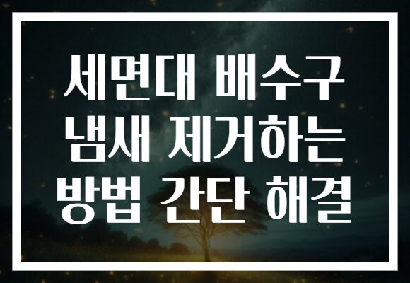 세면대 배수구 냄새 제거하는 방법 간단 해결