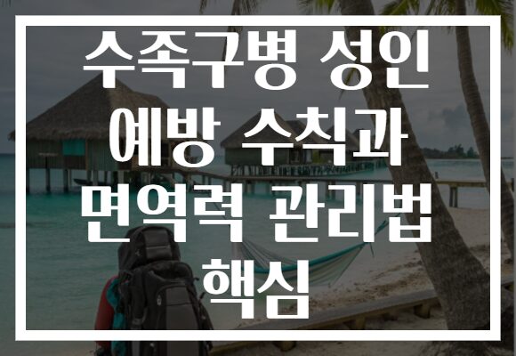 수족구병 성인 예방 수칙과 면역력 관리법 핵심