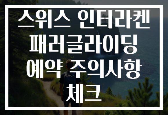 스위스 인터라켄 패러글라이딩 예약 주의사항 체크