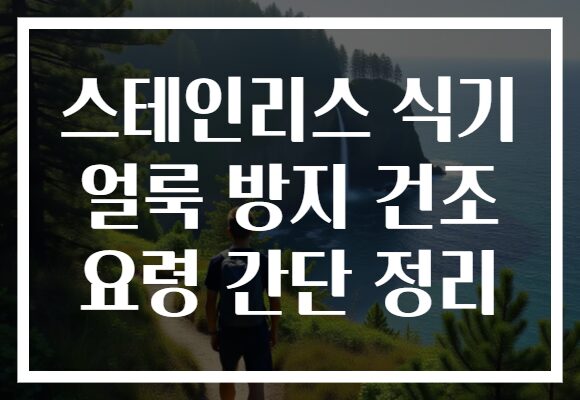 스테인리스 식기 얼룩 방지 건조 요령 간단 정리