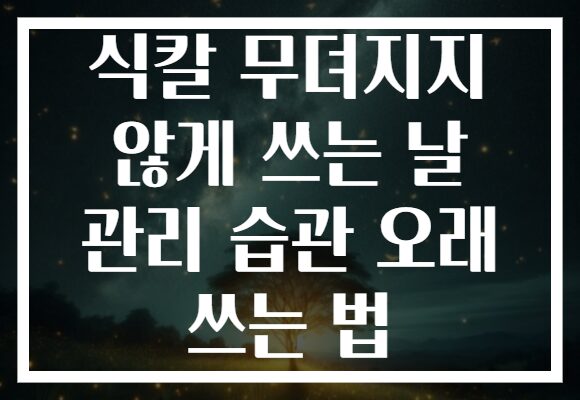 식칼 무뎌지지 않게 쓰는 날 관리 습관 오래 쓰는 법