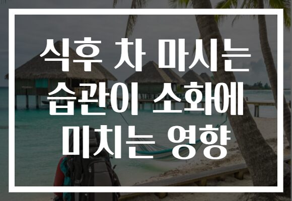 식후 차 마시는 습관이 소화에 미치는 영향