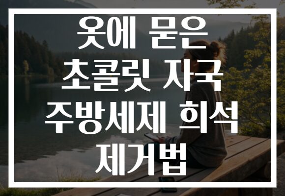 옷에 묻은 초콜릿 자국 주방세제 희석 제거법