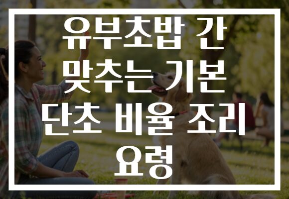 유부초밥 간 맞추는 기본 단초 비율 조리 요령