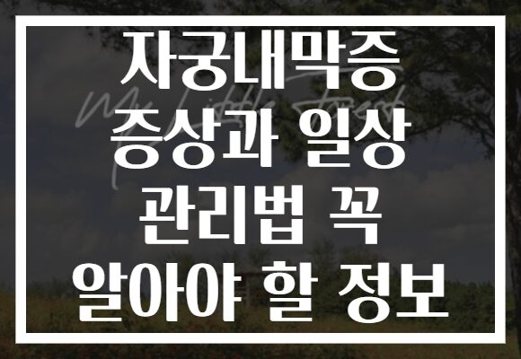 자궁내막증 증상과 일상 관리법 꼭 알아야 할 정보