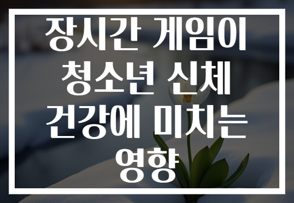 장시간 게임이 청소년 신체 건강에 미치는 영향