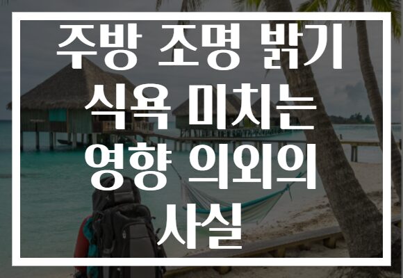 주방 조명 밝기 식욕 미치는 영향 의외의 사실