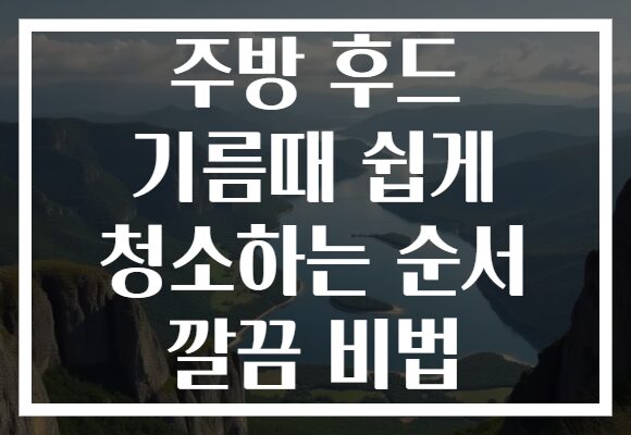 주방 후드 기름때 쉽게 청소하는 순서 깔끔 비법