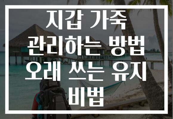 지갑 가죽 관리하는 방법 오래 쓰는 유지 비법