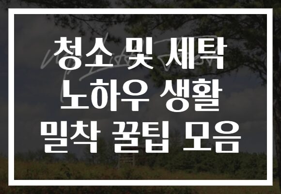 청소 및 세탁 노하우 생활 밀착 꿀팁 모음