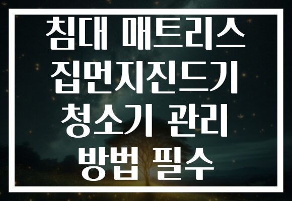침대 매트리스 집먼지진드기 청소기 관리 방법 필수