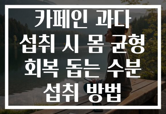 카페인 과다 섭취 시 몸 균형 회복 돕는 수분 섭취 방법