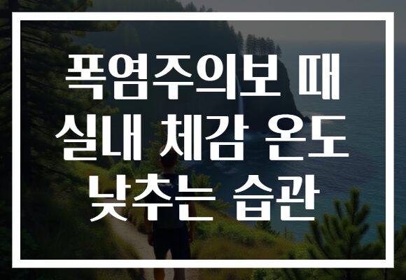 폭염주의보 때 실내 체감 온도 낮추는 습관