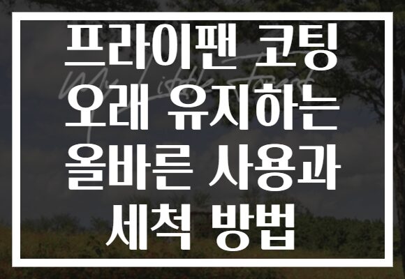 프라이팬 코팅 오래 유지하는 올바른 사용과 세척 방법