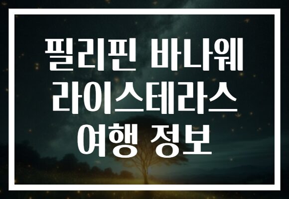 필리핀 바나웨 라이스테라스 여행 정보