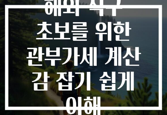 해외 직구 초보를 위한 관부가세 계산 감 잡기 쉽게 이해