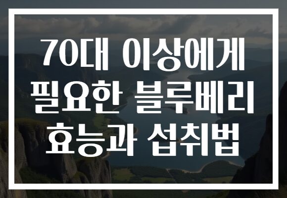 70대 이상에게 필요한 블루베리 효능과 섭취법