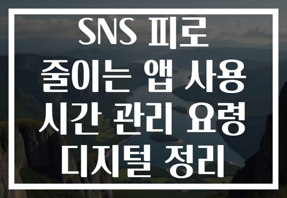 SNS 피로 줄이는 앱 사용 시간 관리 요령 디지털 정리