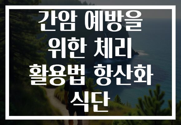 간암 예방을 위한 체리 활용법 항산화 식단