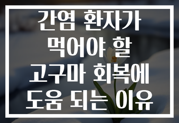 간염 환자가 먹어야 할 고구마 회복에 도움 되는 이유