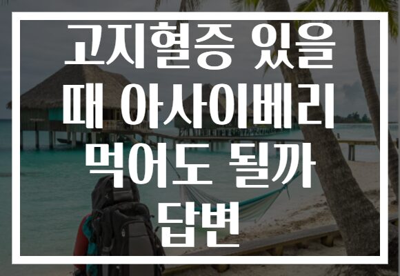 고지혈증 있을 때 아사이베리 먹어도 될까 답변