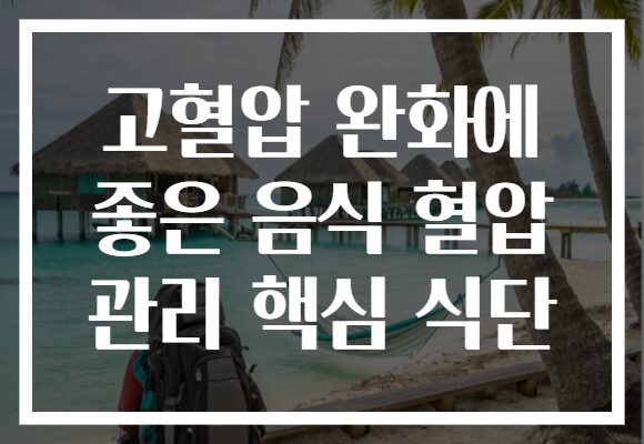 고혈압 완화에 좋은 음식 혈압 관리 핵심 식단