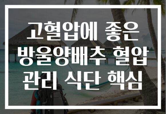 고혈압에 좋은 방울양배추 혈압 관리 식단 핵심