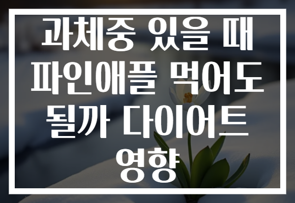과체중 있을 때 파인애플 먹어도 될까 다이어트 영향