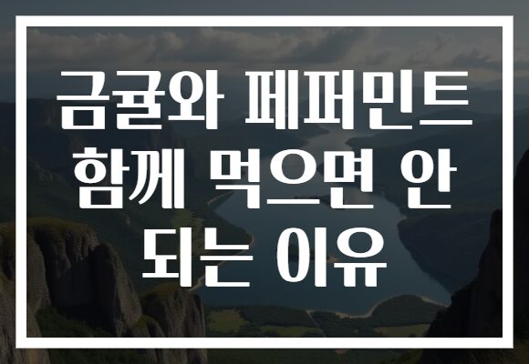 금귤와 페퍼민트 함께 먹으면 안 되는 이유