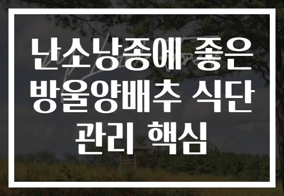 난소낭종에 좋은 방울양배추 식단 관리 핵심