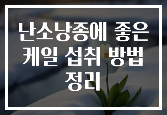 난소낭종에 좋은 케일 섭취 방법 정리