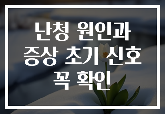 난청 원인과 증상 초기 신호 꼭 확인