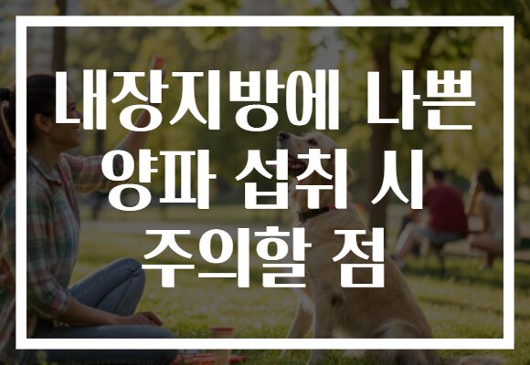 내장지방에 나쁜 양파 섭취 시 주의할 점