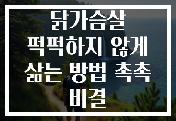 닭가슴살 퍽퍽하지 않게 삶는 방법 촉촉 비결