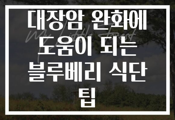 대장암 완화에 도움이 되는 블루베리 식단 팁