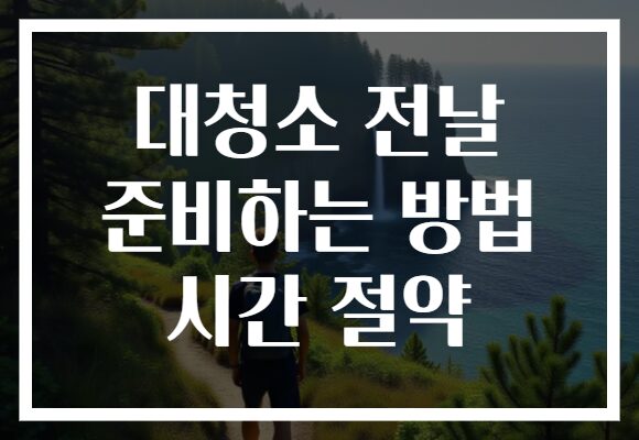 대청소 전날 준비하는 방법 시간 절약