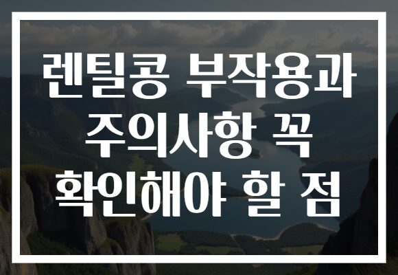 렌틸콩 부작용과 주의사항 꼭 확인해야 할 점