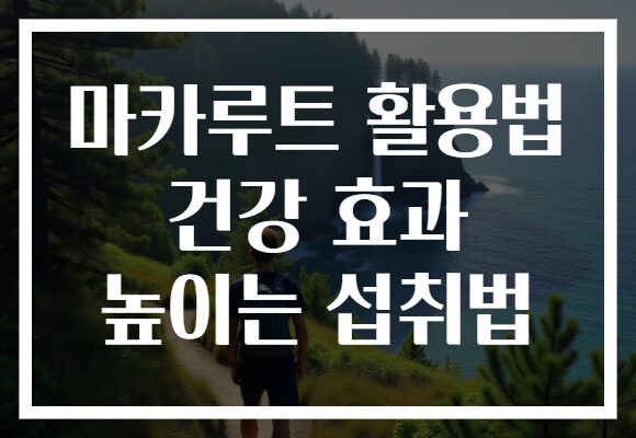 마카루트 활용법 건강 효과 높이는 섭취법