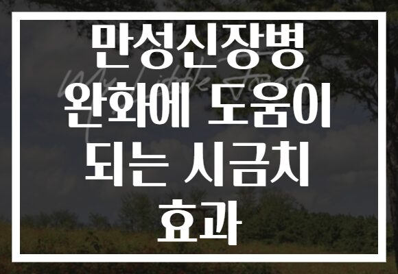 만성신장병 완화에 도움이 되는 시금치 효과