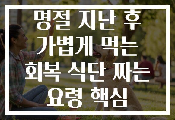 명절 지난 후 가볍게 먹는 회복 식단 짜는 요령 핵심