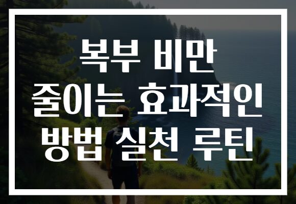 복부 비만 줄이는 효과적인 방법 실천 루틴