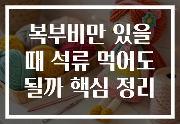 복부비만 있을 때 석류 먹어도 될까 핵심 정리