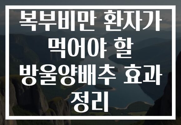 복부비만 환자가 먹어야 할 방울양배추 효과 정리