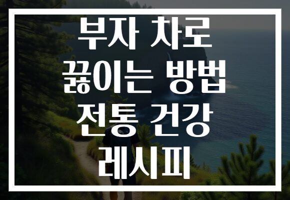 부자 차로 끓이는 방법 전통 건강 레시피