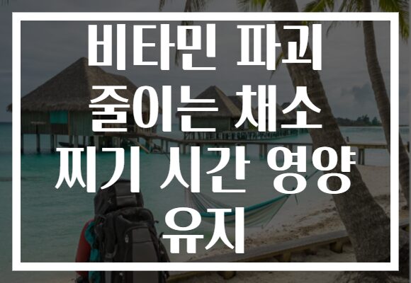 비타민 파괴 줄이는 채소 찌기 시간 영양 유지