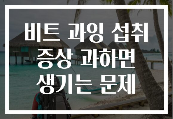 비트 과잉 섭취 증상 과하면 생기는 문제