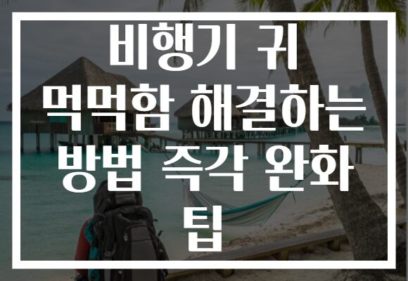 비행기 귀 먹먹함 해결하는 방법 즉각 완화 팁