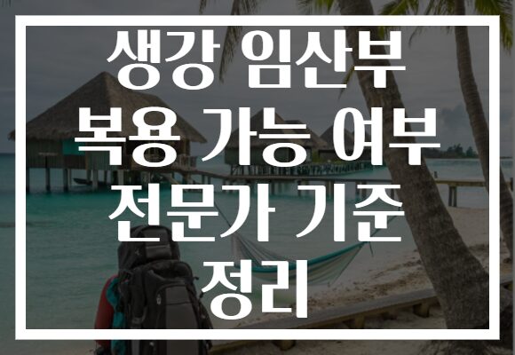 생강 임산부 복용 가능 여부 전문가 기준 정리